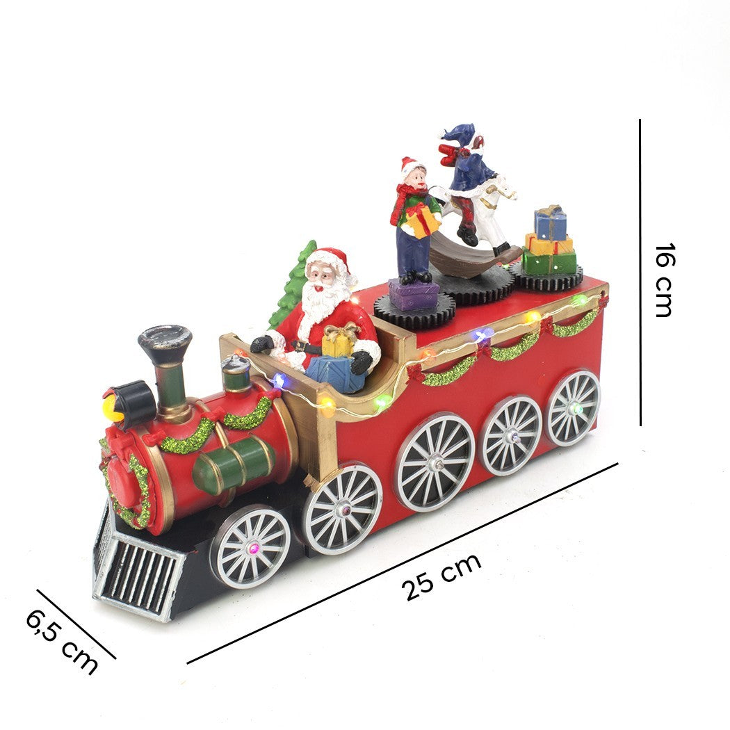 Train de Noël avec Père Noël 899843 avec lumières, sons et mouvements 25x6x16 cm