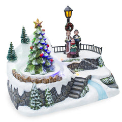 Village de Noël Scénario 361005 Éclairage Musique Et Mouvement 18x13x16Cm