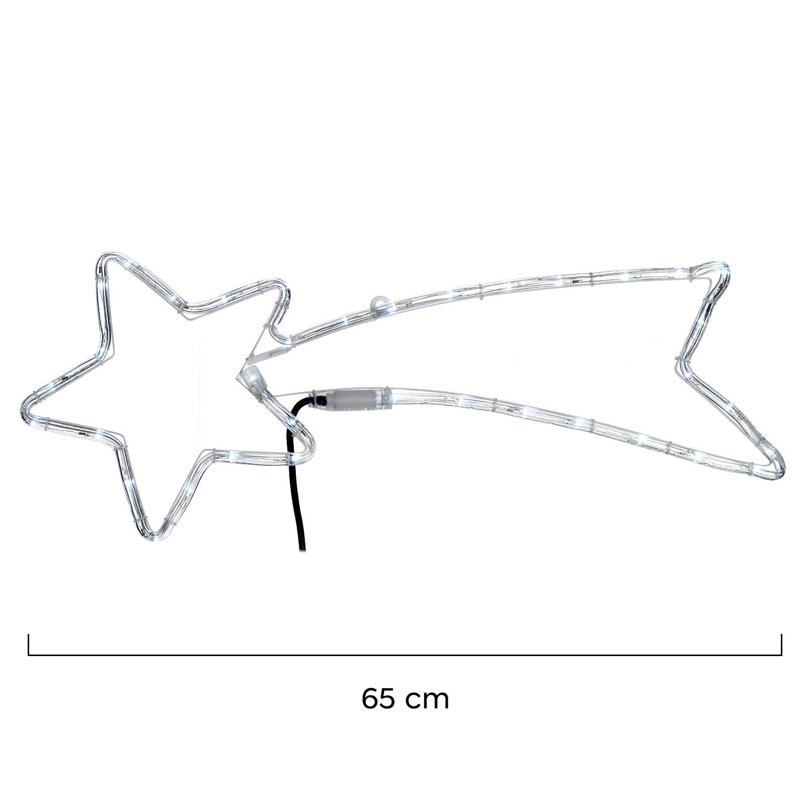 Comète lumineuse de Noël 297236 Led blanc froid clignotant 65L cm