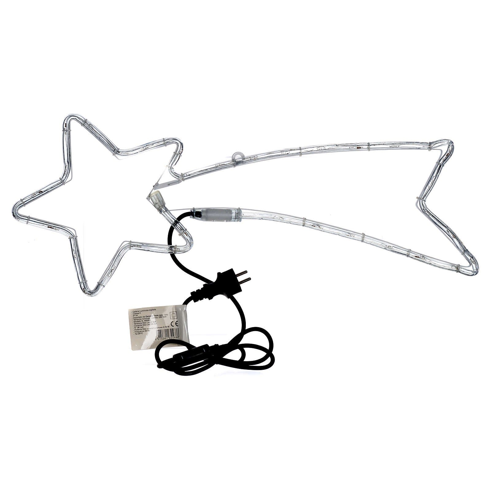 Comète lumineuse de Noël 297236 Led blanc froid clignotant 65L cm