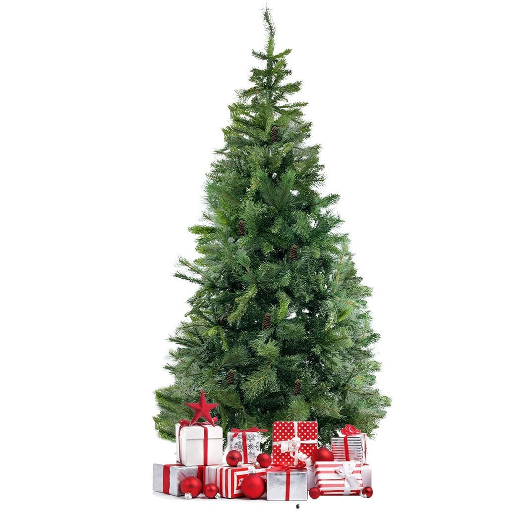 Arbre de Noël artificiel PVC 240Cm pommes de pin 900 branches pliantes