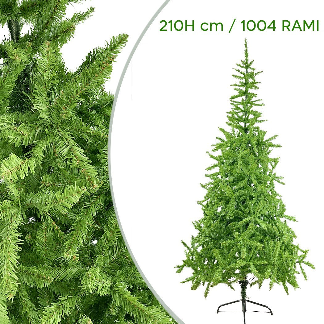 Arbre de Noël 210H Cm Avec 1004 Branches Pliables PVC Arbre d'Epicéa