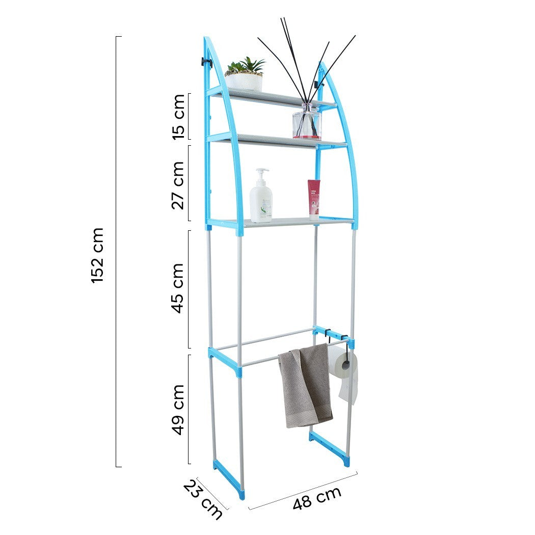 Étagère de salle de bains modulaire en plastique 210627 bleu 152H cm