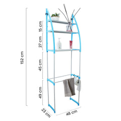 Étagère de salle de bains modulaire en plastique 210627 bleu 152H cm