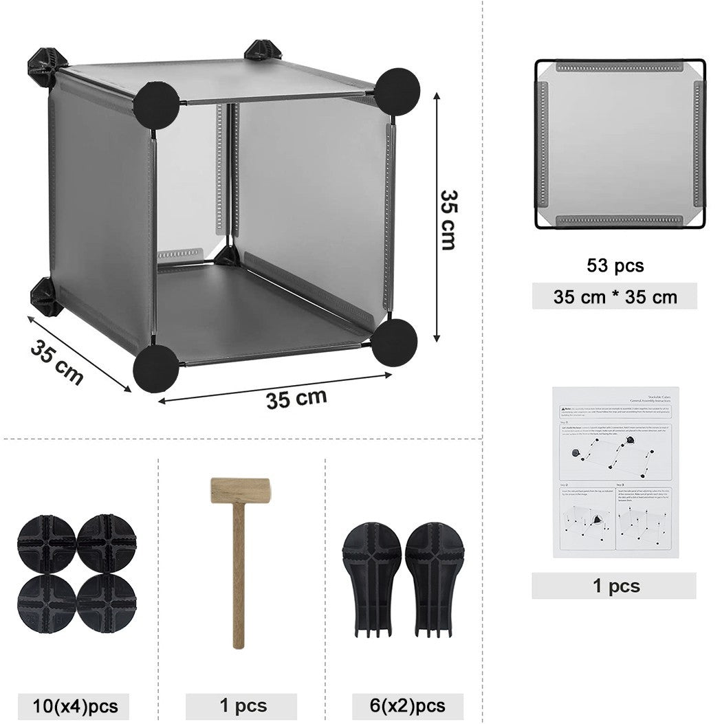 Étagère modulaire pour bibliothèque avec cubes 53 pièces modulaires