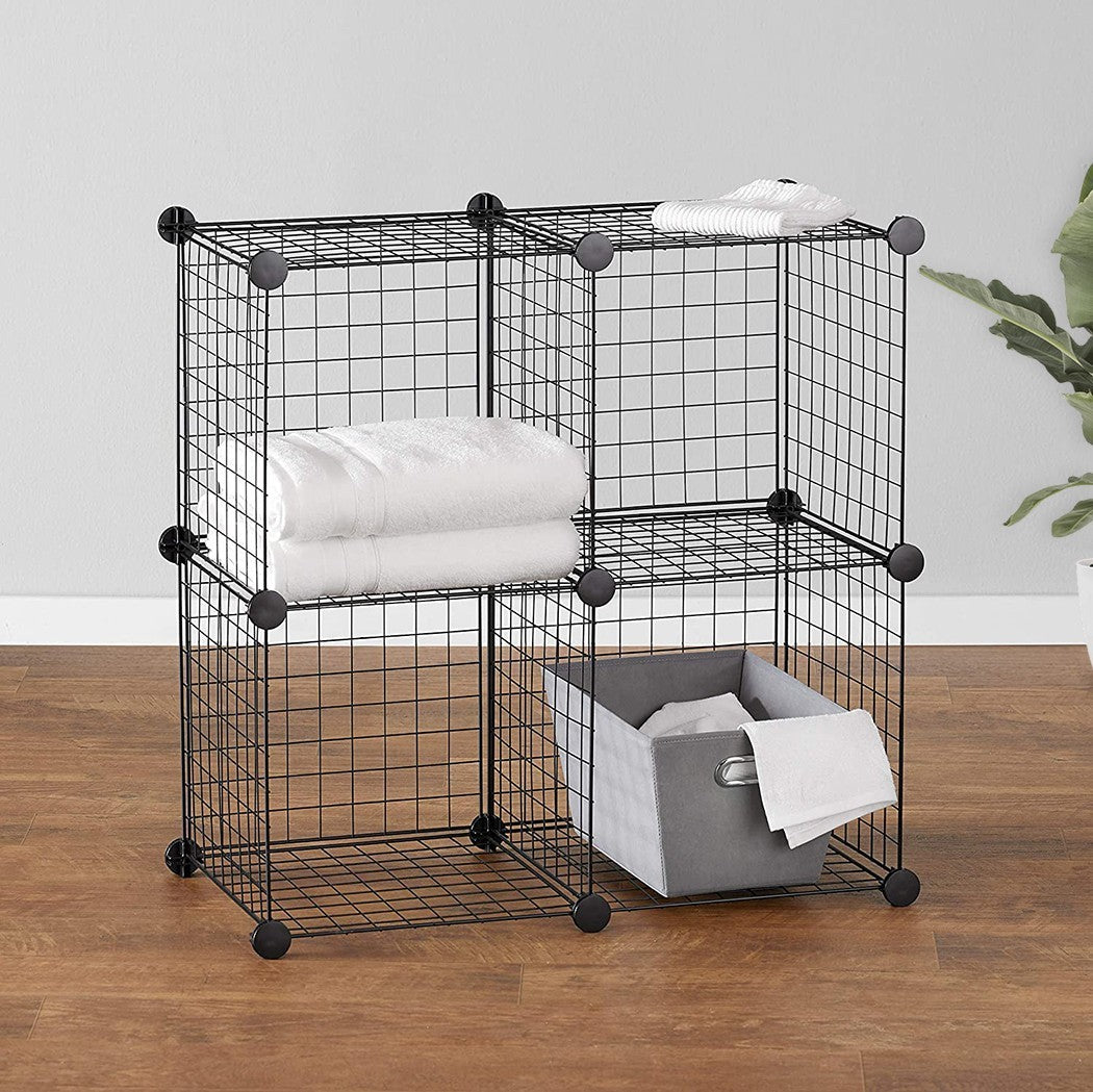 Étagère modulaire en treillis métallique 24 pièces d'étagères cubiques