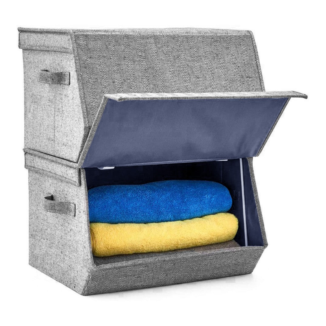 Conteneur de stockage pliable poignées latérales fermeture magnétique