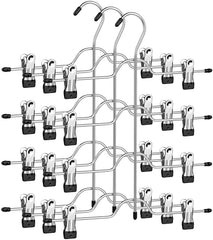 Lot de 3 cintres multiples métal avec 4 niveaux de pinces de serrage
