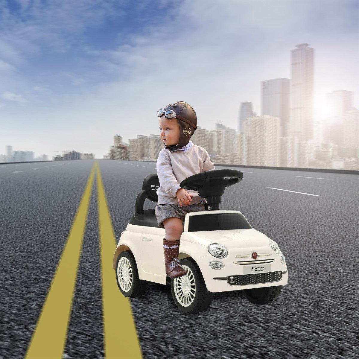 R7059 Fiat 500 low ride-on toy car pour enfants 58x28x38 cm