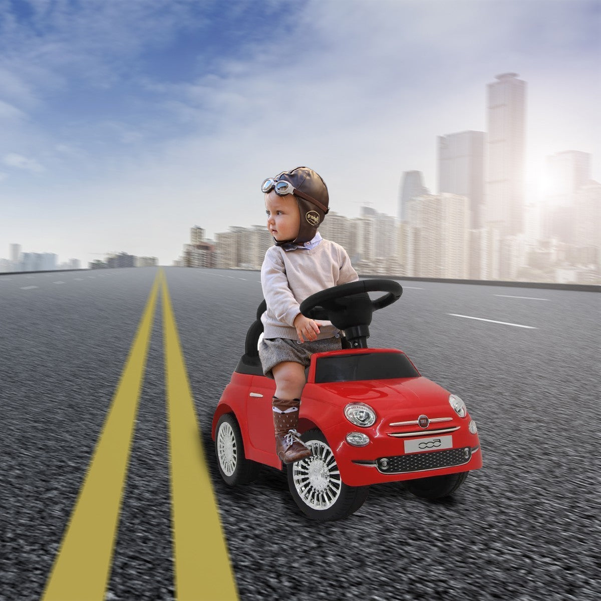 R7059 Fiat 500 low ride-on toy car pour enfants 58x28x38 cm