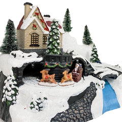 243011 Carrousel de Noël -traîneau avec lumières, sons et mouvements 24x16x17 cm