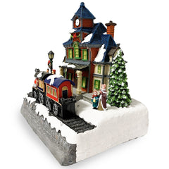 361026 Station carrousel de Noël Lumières, sons et mouvements 24x15x26 cm