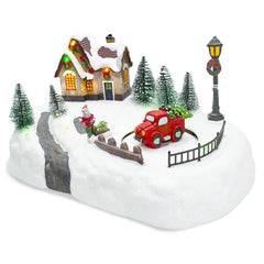 361042 Carrousel paysage de Noël Lumières de Noël Sons et mouvements 20x20x16 cm