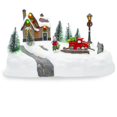 361042 Carrousel paysage de Noël Lumières de Noël Sons et mouvements 20x20x16 cm