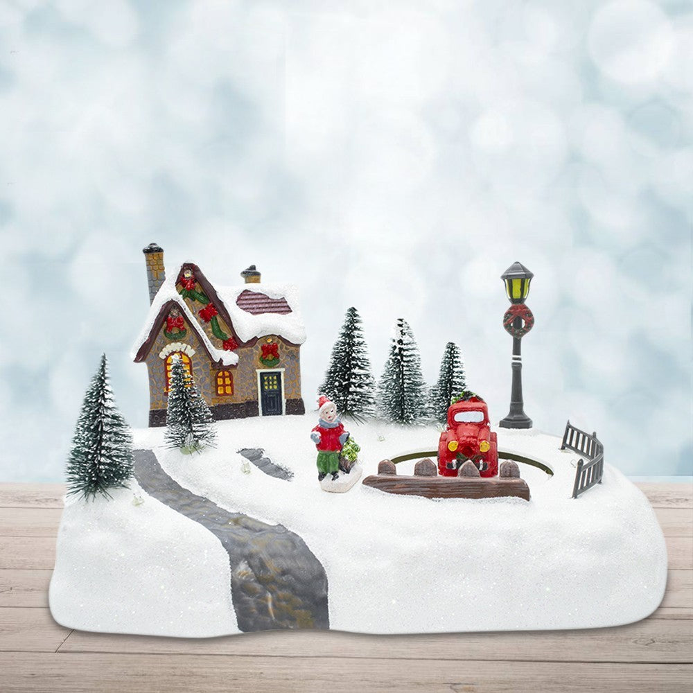 361042 Carrousel paysage de Noël Lumières de Noël Sons et mouvements 20x20x16 cm