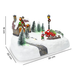 361042 Carrousel paysage de Noël Lumières de Noël Sons et mouvements 20x20x16 cm
