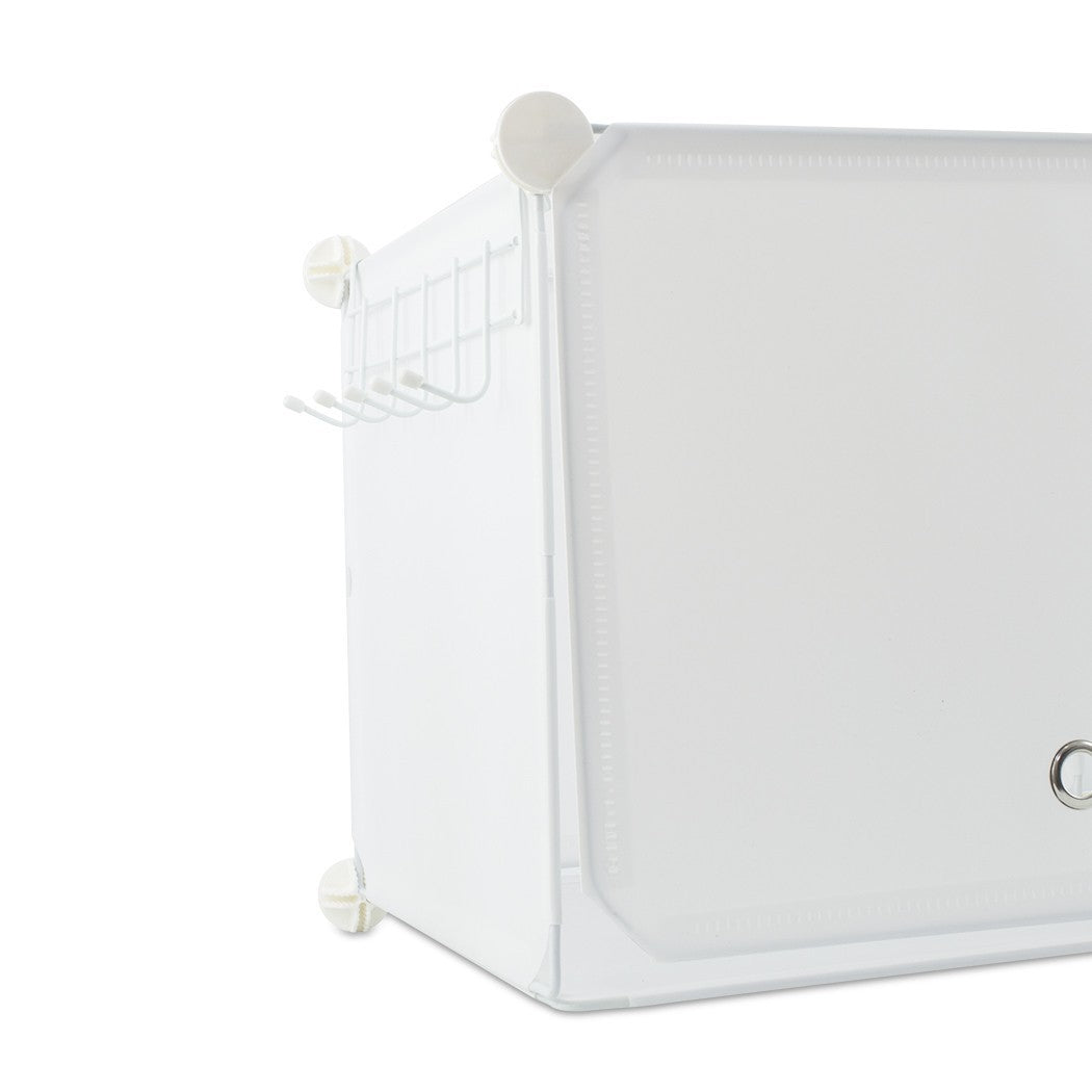 Armoire de rangement à étagères modulaires en PVC blanc