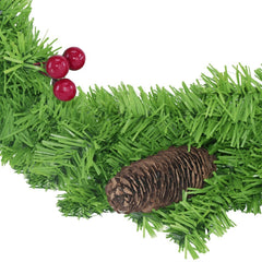 245008 Couronne de porte ronde avec baies et pommes de pin décorations de Noël