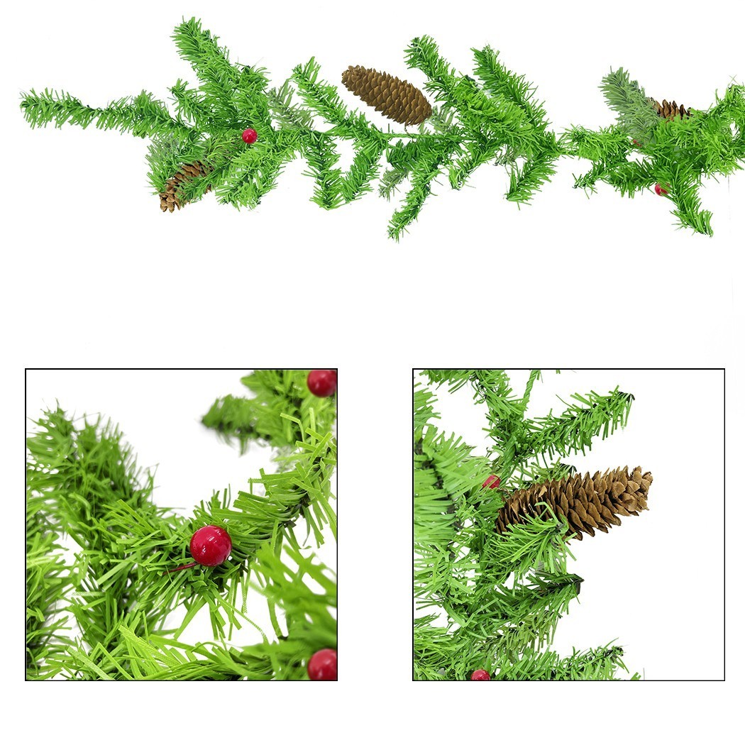 245009 Couronne de Noël branches d'arbre avec baies et pommes de pin 280 cm long
