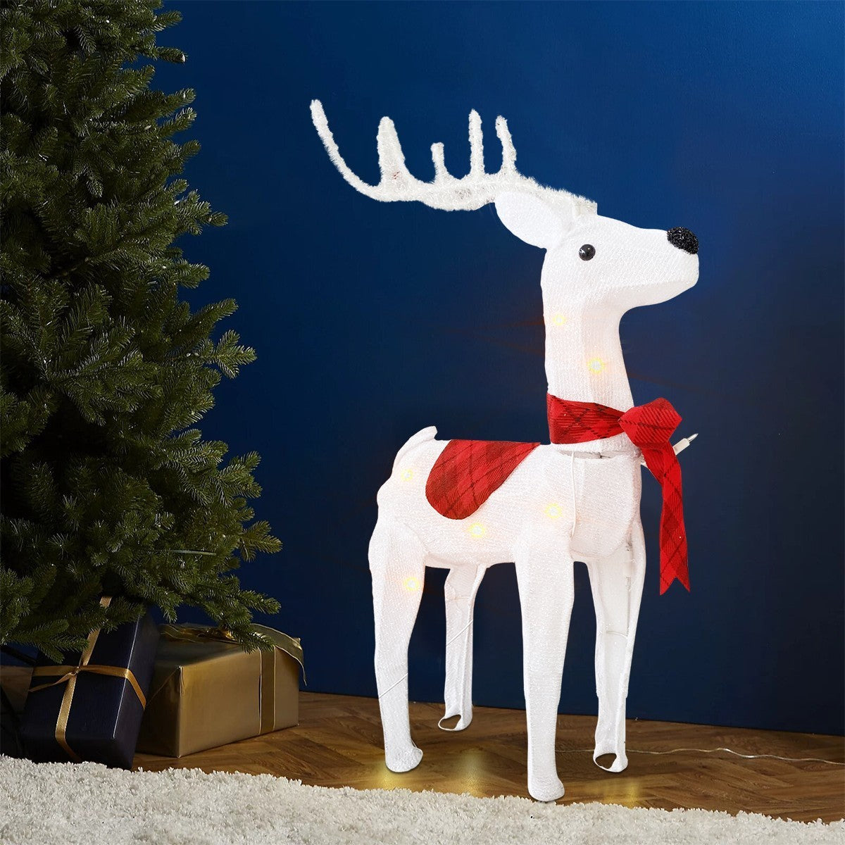 401002 Renne de Noël avec lumières et mouvement décoration de Noël 70Hx15x50cm