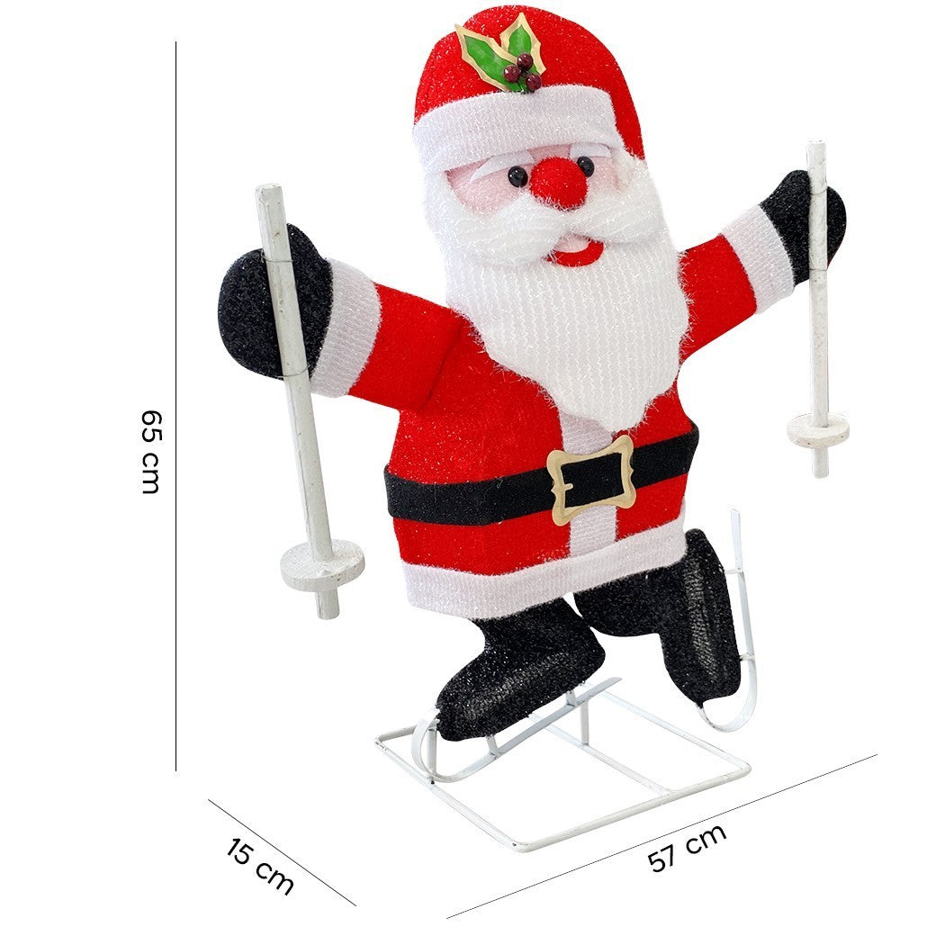 401004 Père Noël dans Décoration de Noël avec lumière et mouvement 57x15x65cm