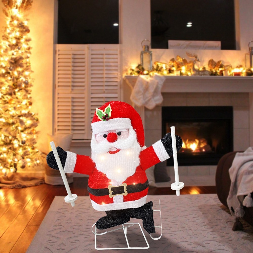 401004 Père Noël dans Décoration de Noël avec lumière et mouvement 57x15x65cm