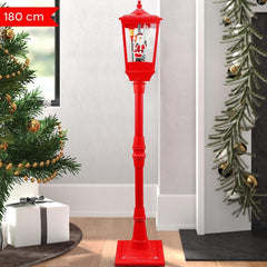 364001 Lanterne de Noël rouge H180 Cm Décoration avec musique et mini lumières
