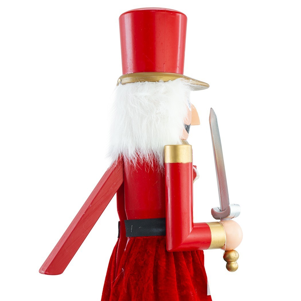 392028 Décoration de Noël Casse-Noisette soldat avec robe rouge et épée 80 cm