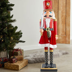 392028 Décoration de Noël Casse-Noisette soldat avec robe rouge et épée 80 cm