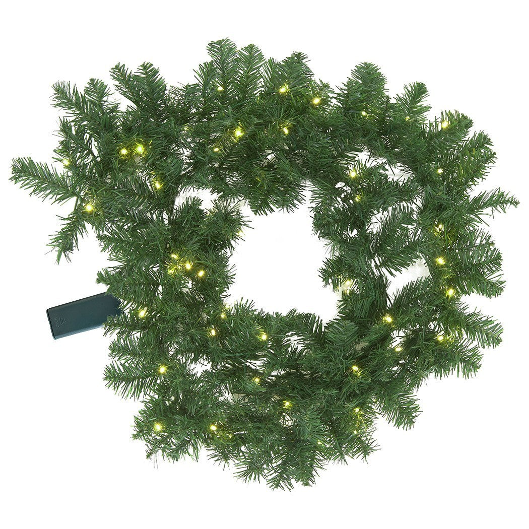 Couronne de Noël 2,5m branche d'arbre 140 pointes avec lumières chaudes à piles