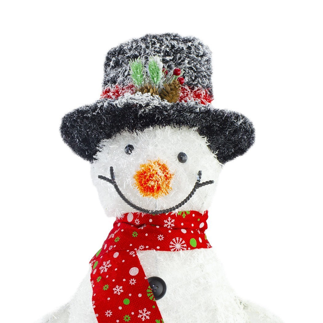 293027 Bonhomme de neige décoratif LED 78 cm avec écharpe et chapeau