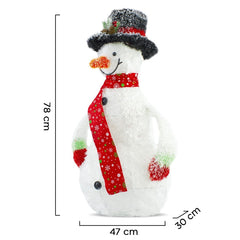 293027 Bonhomme de neige décoratif LED 78 cm avec écharpe et chapeau