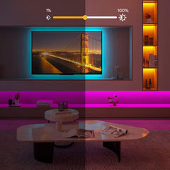 5050 Bande LED RVB 5mt Luminosité Couleur Rythme réglable APP ou télécommande