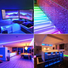 5050 Bande LED RVB 5mt Luminosité Couleur Rythme réglable APP ou télécommande