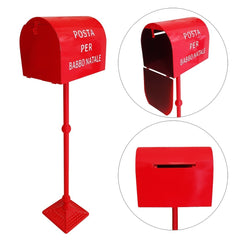 280032 Père Noël Boîte aux lettres 110cm rouge Décorations de Noël pour maison