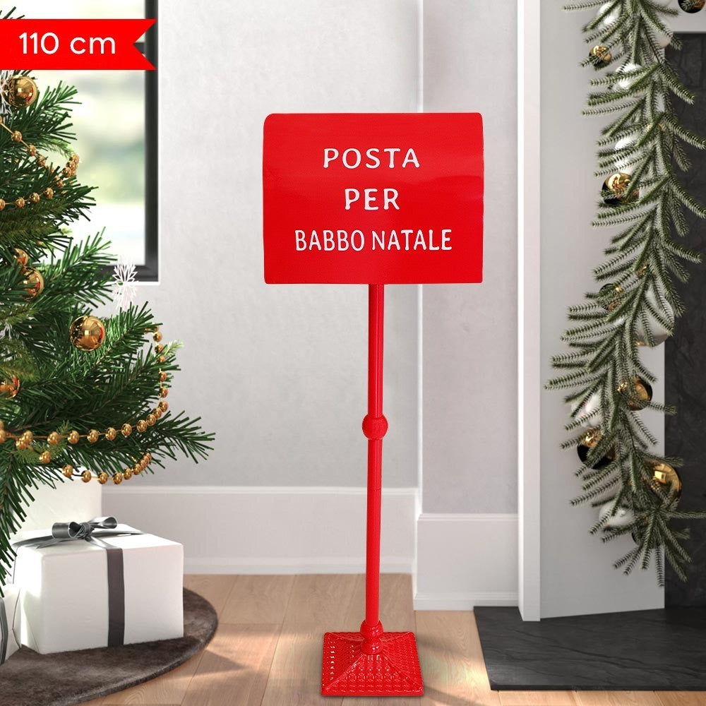 280032 Père Noël Boîte aux lettres 110cm rouge Décorations de Noël pour maison