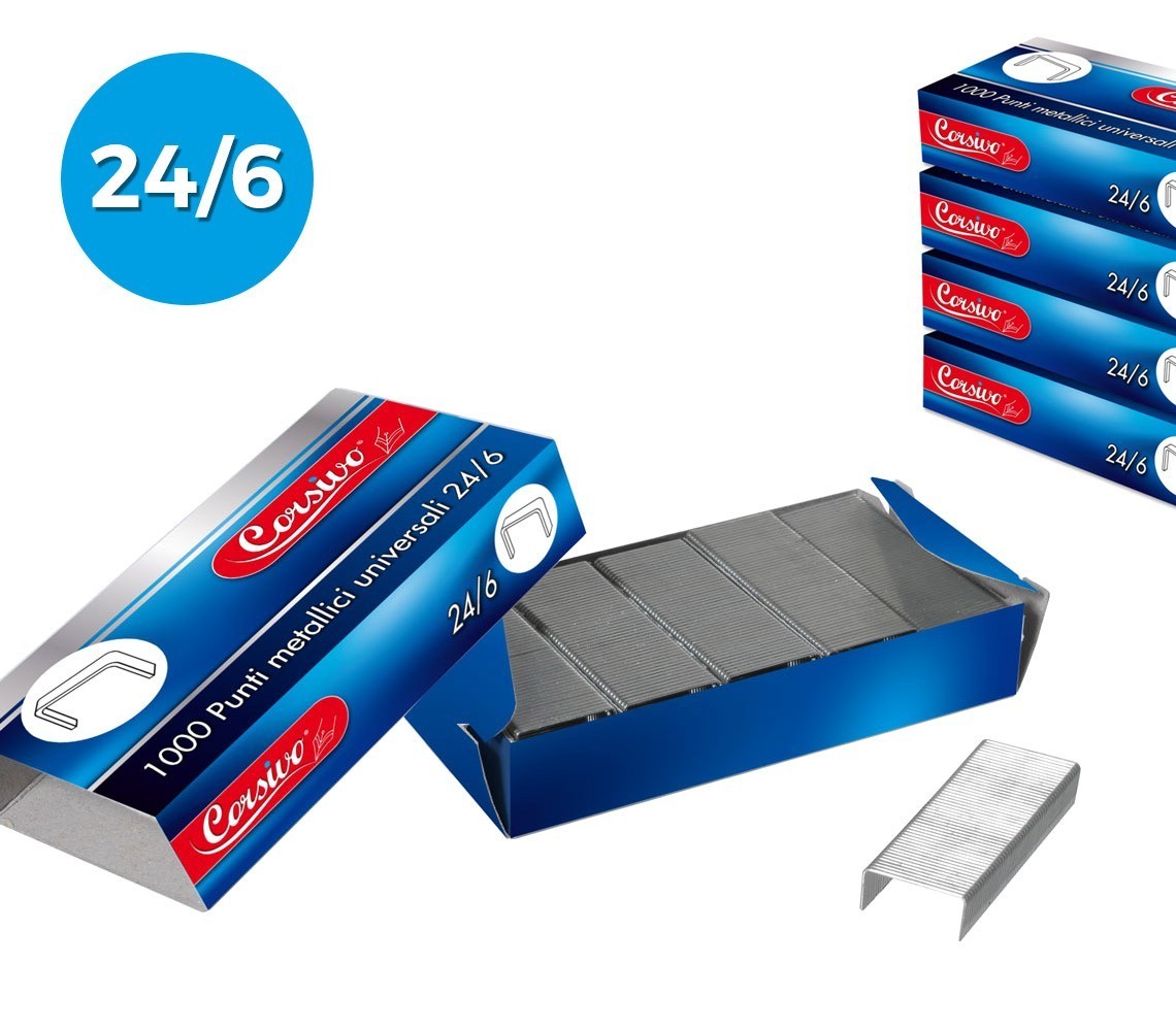 Lot de 10 paquets de 1000 agrafes 725257 CORSIVO universel 24/6 pour agrafeuse