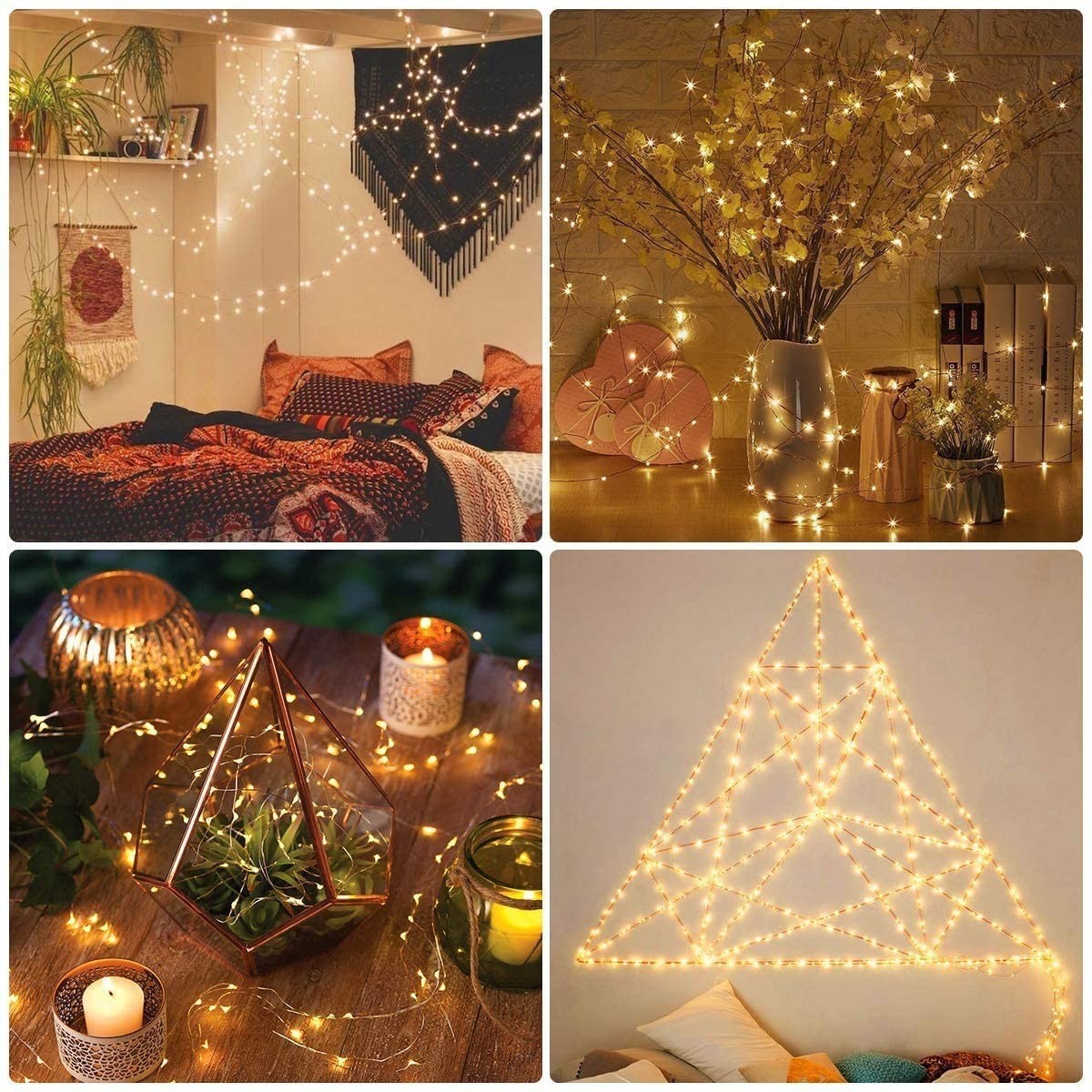 56104 Guirlande lumineuse intérieur de Noël 50 LED forme goutte d'eau à pile