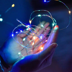 561042C Guirlande lumineuse intérieur de Noël 50 LED forme goutte d'eau à pile