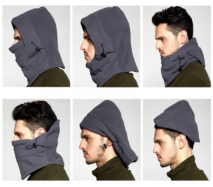 Passe montagne - Cagoule en polaire 4 en 1 thermique avec coupe-vent