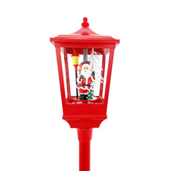 34003 Lanterne de Noël rouge H135 cm Décoration avec musique et mini lumières