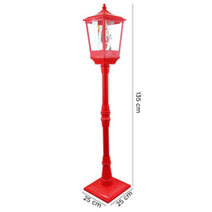 34003 Lanterne de Noël rouge H135 cm Décoration avec musique et mini lumières