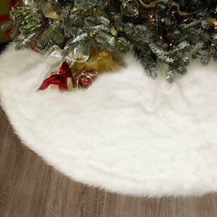 Tapis de base pour sapin de Noël 100 cm poils très doux blanc