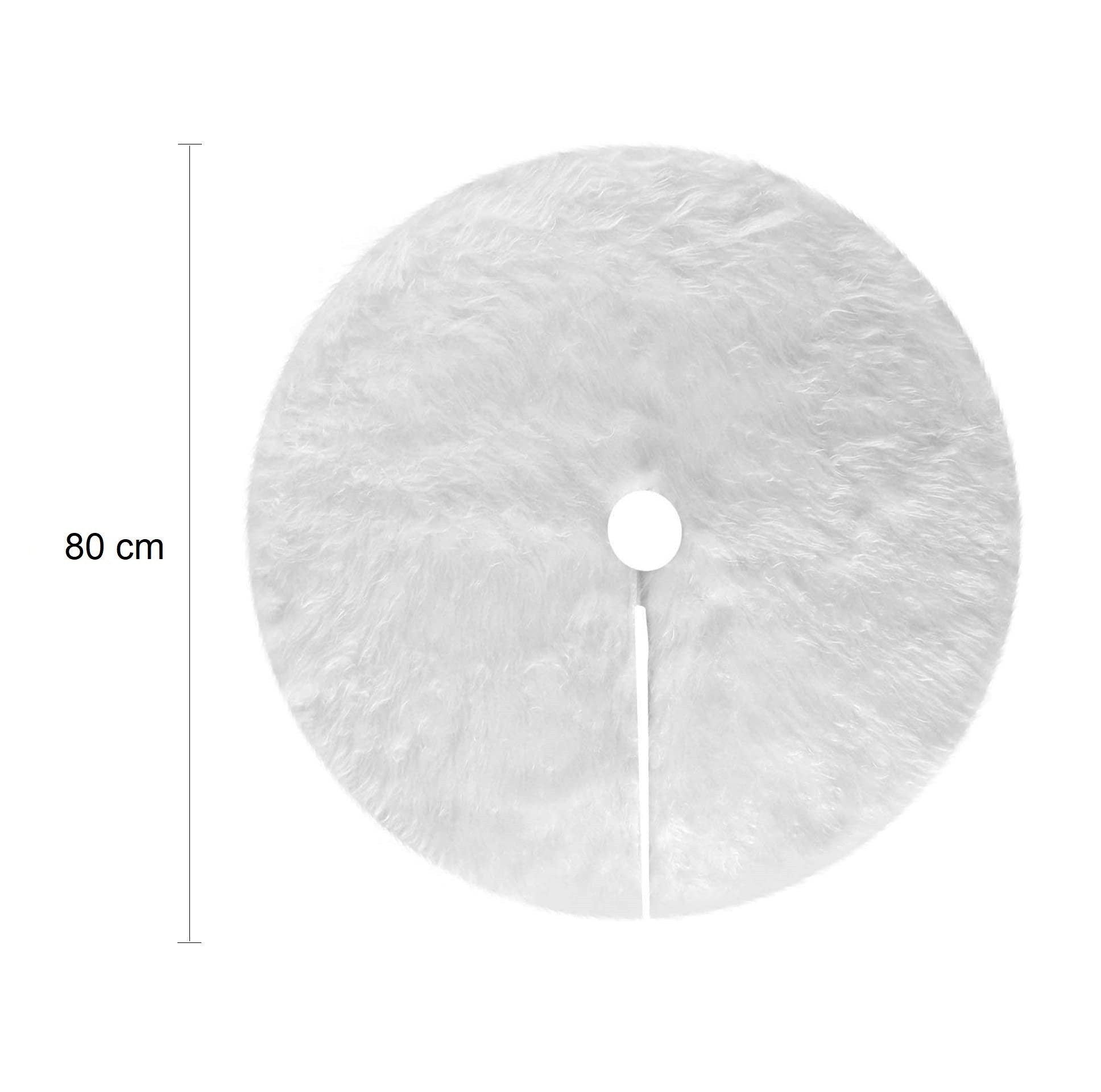 Tapis de base pour arbre de Noël 80 cm poils très doux blanc