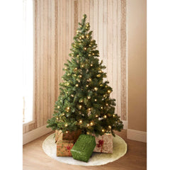 Tapis de base pour arbre de Noël 80 cm poils très doux blanc