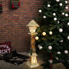 662430 Lanterne de Noël avec paillettes dorées 61cm avec lumière LED chaude