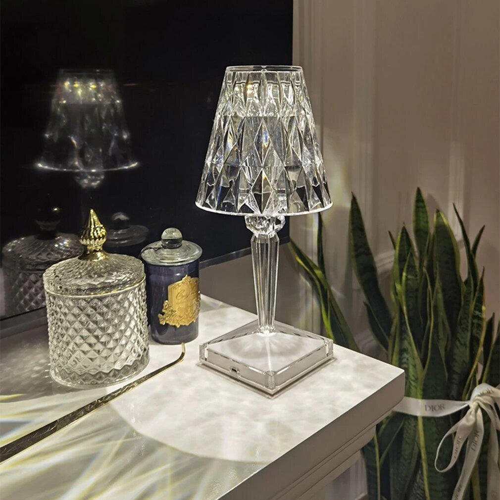 Lampe de table diamant à LEDs colorées avec touche USB