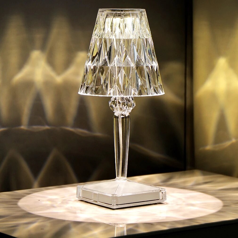 Lampe de table diamant à LEDs colorées avec touche USB