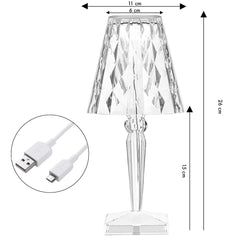 Lampe de table diamant à LEDs colorées avec touche USB