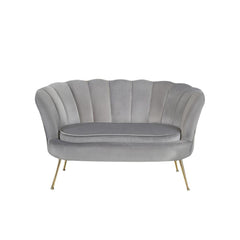 Canapé de salon 2 places en velours LOLA shell seat vintage 122x73x78 cm